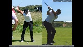 Jon Rahm golf swing  Long Iron faceon amp downtheline July 2017 [upl. by Retse475]