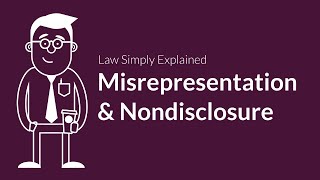 Misrepresentation and Nondisclosure  Contracts  Defenses amp Excuses [upl. by Gladwin]