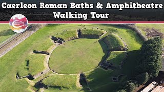 CAERLEON ROMAN BATHS amp AMPHITHEATRE WALES  Walking Tour  Pinned on Places [upl. by Zeph45]