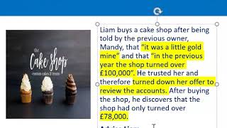 How to apply misrepresentation Liam cupcake scenario [upl. by Findlay]