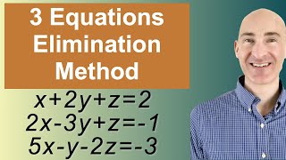 Solving Systems of 3 Equations Elimination [upl. by Assiluy]