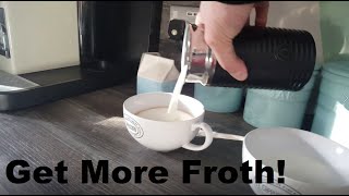 How to Get More Froth from Your Nespresso Coffee Aeroccino  Nespresso tips and help [upl. by Aknahs]