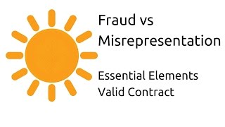 Fraud vs Misrepresentation  Other Essential Elements of a Valid Contract  CA CPT  CS amp CMA [upl. by Merill]